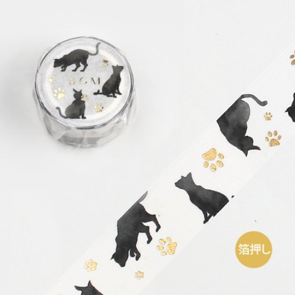 BGM 금박 마스킹테이프 20mm : 검은 고양이샐러드마켓