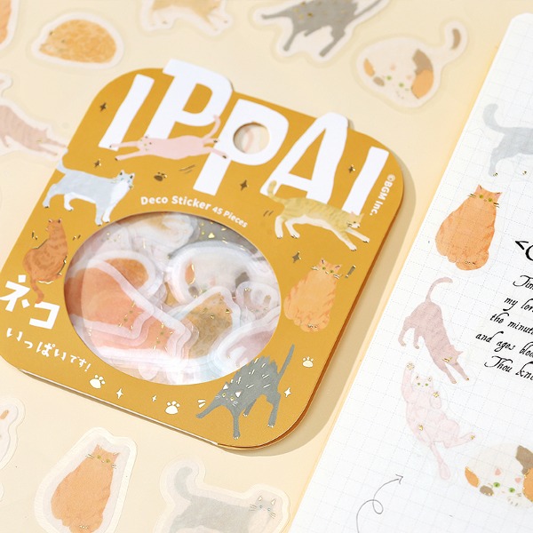 BGM IPPAI  가득 조각 스티커 : 고양이샐러드마켓
