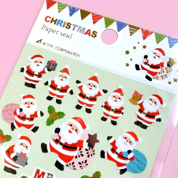 [별보따리 산타 521] 액티브 크리스마스 페이퍼 스티커샐러드마켓
