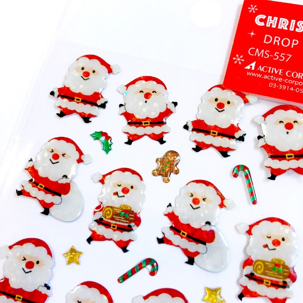[큐티 산타 557] 액티브 크리스마스 에폭시 드롭 스티커샐러드마켓