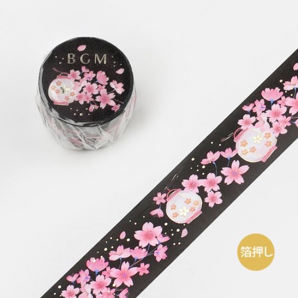 [밤의 벚꽃] BGM 금박 마스킹테이프 30mm샐러드마켓