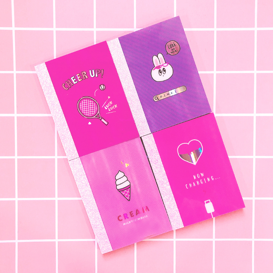 핑크 핑크 제닉 노트형 미니 떡메모지샐러드마켓