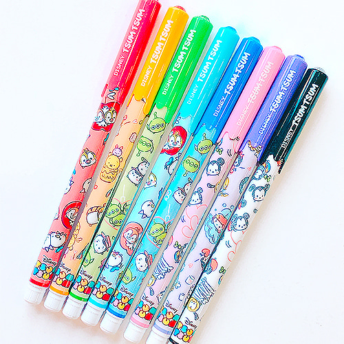 디즈니 썸썸 캐릭터 펄 컬러 젤펜 8color / 글리터 반짝이 펜샐러드마켓