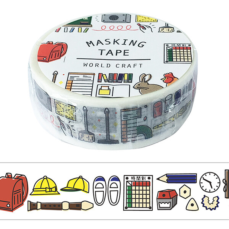 월드크래프트 학교생활 마스킹테이프 15mm : 수업시간샐러드마켓