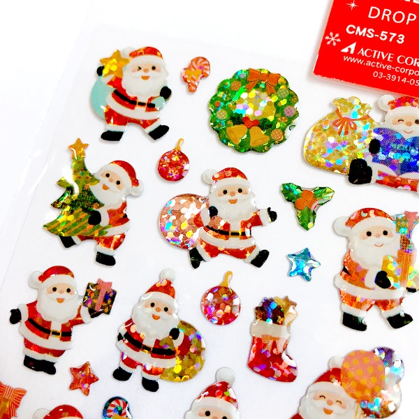 액티브 크리스마스 에폭시 드롭 스티커 : 반짝반짝 산타 573샐러드마켓