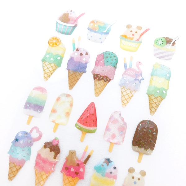 액티브 여름 드롭 입체 스티커 : 아이스크림 512샐러드마켓