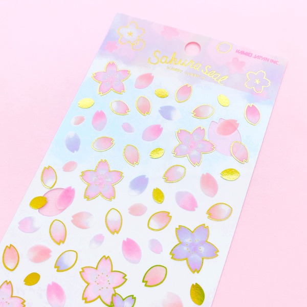 카미오 벚꽃 금박 스티커 : 떨어지는 벚꽃잎샐러드마켓