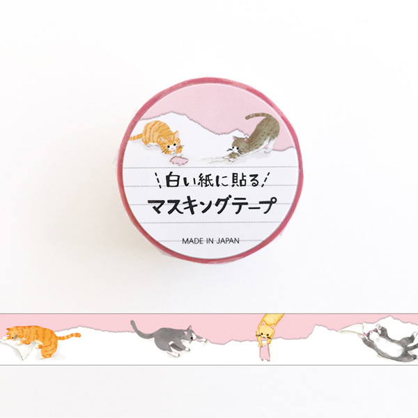 마인드웨이브 흰 종이에 붙이는 마스킹테이프 15mm : 고양이샐러드마켓