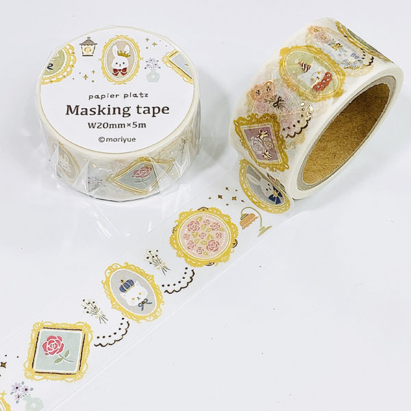 파피아프랏츠 모리유에 마스킹테이프 20mm : 금박 초상화샐러드마켓