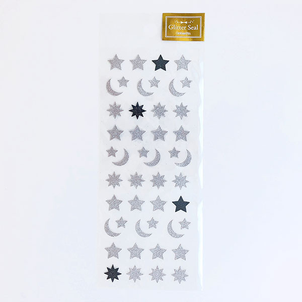 클로즈핀 글리터 스티커 : 달&amp;별 실버샐러드마켓