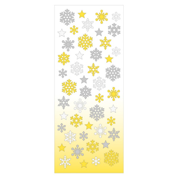 마인드웨이브 윈터 셀렉션 크리스마스 스티커 : 글리터 눈꽃 금은샐러드마켓