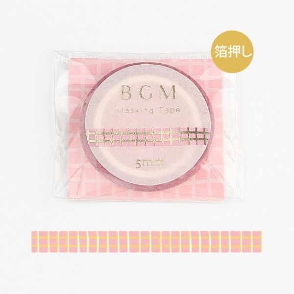 [핑크 체크] BGM 슬림 마스킹테이프 5mm 8탄샐러드마켓