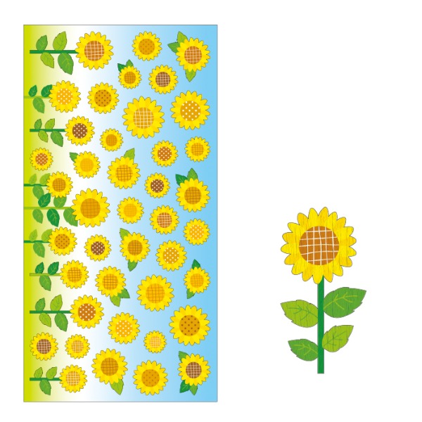 마인드웨이브 썸머 셀렉션 화지 스티커 : 해바라기 꽃샐러드마켓