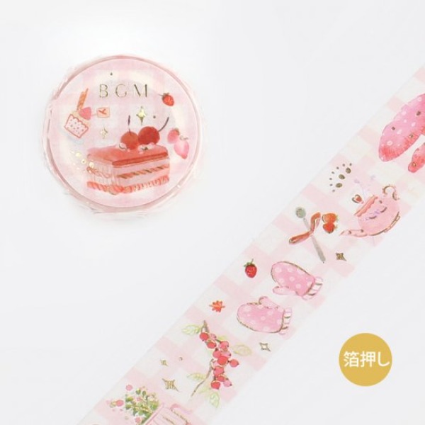 BGM 마스킹테이프 20mm : 티타임 딸기 디저트샐러드마켓
