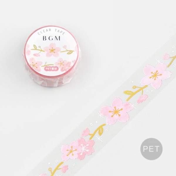 BGM 클리어 투명 데코 테이프 20mm : 첫 벚꽃 001샐러드마켓