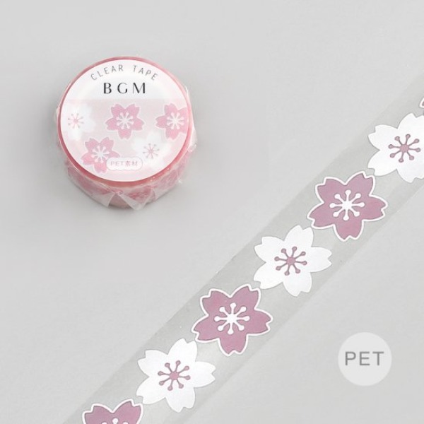 BGM 클리어 투명 데코 테이프 20mm : 커다란 벚꽃 004샐러드마켓
