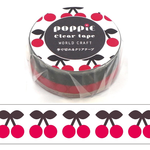 [11. 체리] 월드크래프트 POPPiE 클리어테이프 15mm샐러드마켓