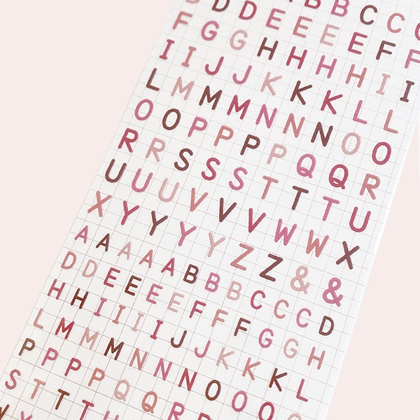 마인드웨이브 모지 컬렉션 글자 스티커 : 알파벳 핑크샐러드마켓