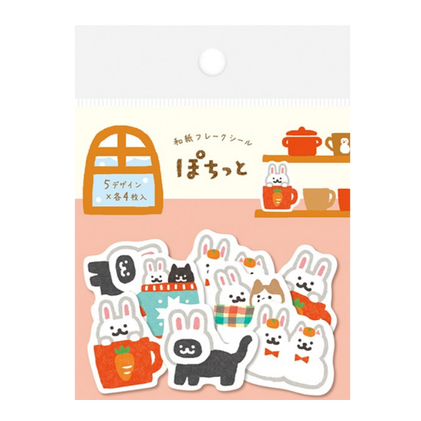 후루카와 포칫토 조각 스티커 : 토끼와 고양이샐러드마켓