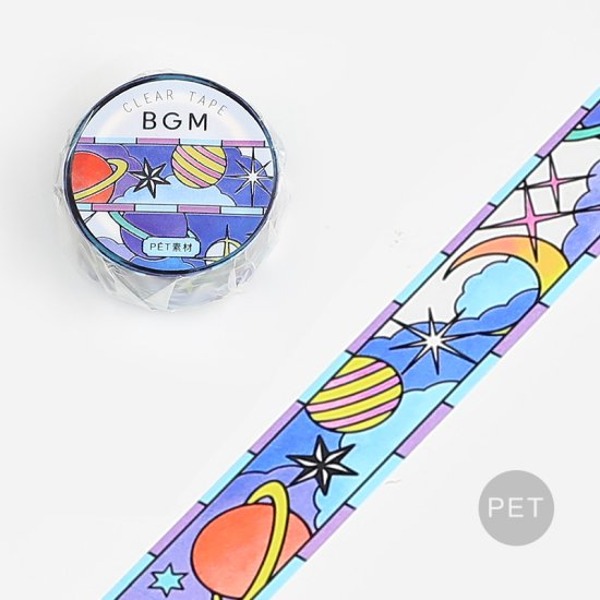 BGM 스테인드글라스 클리어 투명 데코 테이프 20mm : 우주샐러드마켓