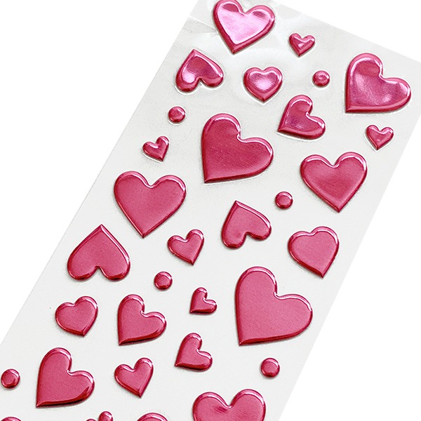 [핑크 하트] 클로즈핀 푸쿳토 메탈릭 입체 스티커샐러드마켓