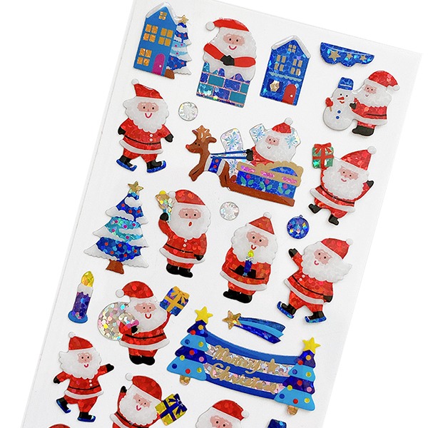 액티브 크리스마스 에폭시 드롭 스티커 : 블루 산타 601샐러드마켓