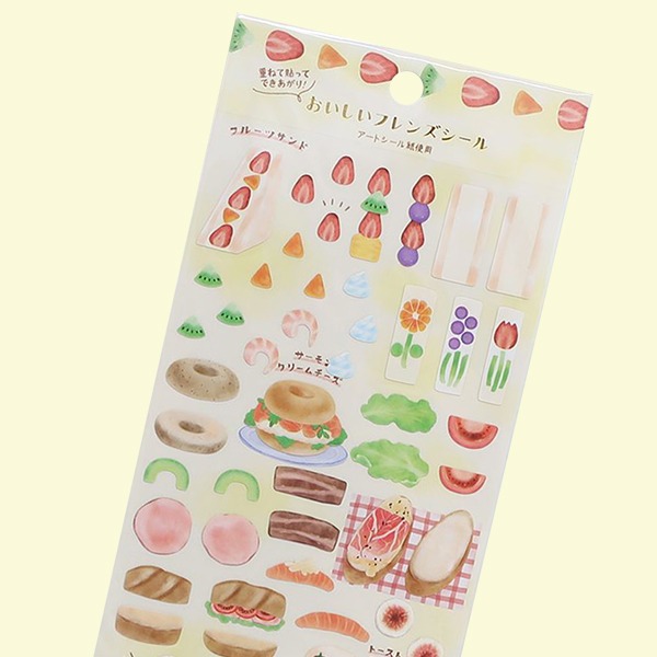 카미오 맛있는 음식 프렌즈 스티커 : 빵샐러드마켓