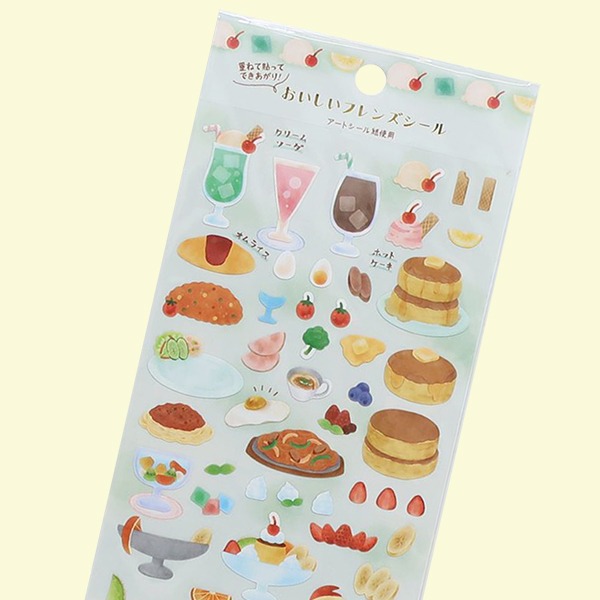 카미오 맛있는 음식 프렌즈 스티커 : 찻집 다방샐러드마켓