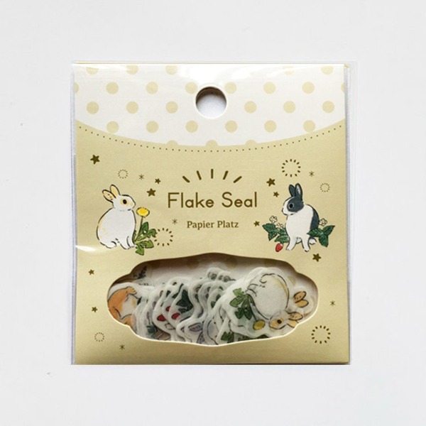 파피아프랏츠 시나코 마스킹 조각 스티커 : 토끼와 들꽃샐러드마켓