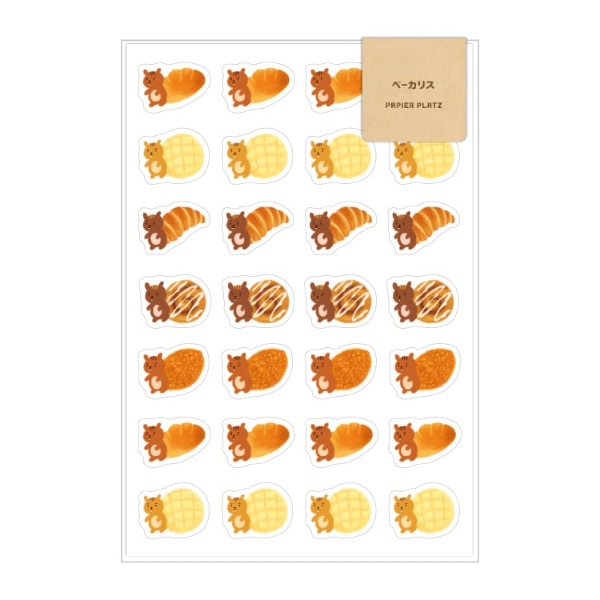 파피아프랏츠 AOYOSHI 음식×동물 스티커 : 빵 다람쥐샐러드마켓