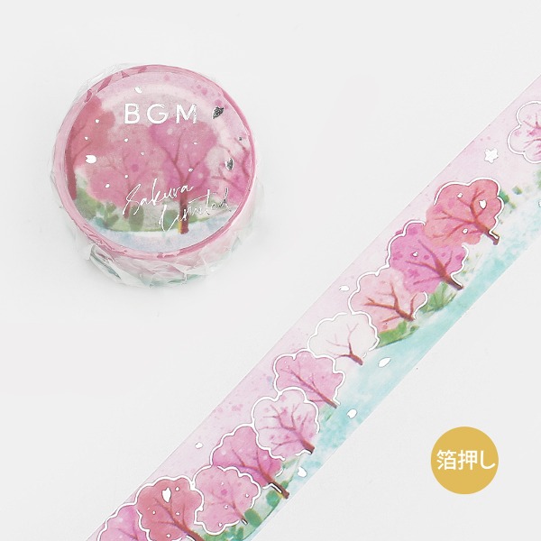 BGM 벚꽃 은박 마스킹테이프 20mm : 분홍나무샐러드마켓