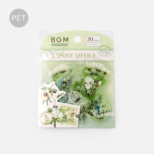 BGM 정원우체국 꽃 클리어 조각 스티커 : 그린샐러드마켓