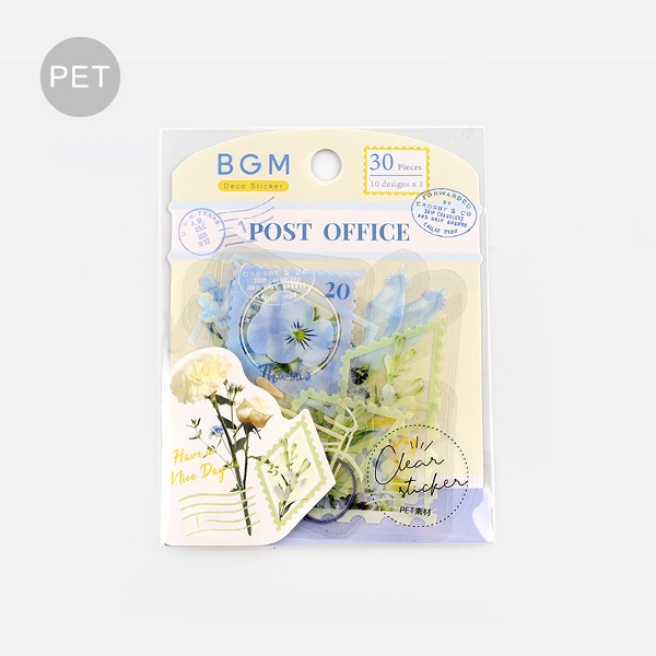 BGM 정원우체국 꽃 클리어 조각 스티커 : 꽃가지샐러드마켓