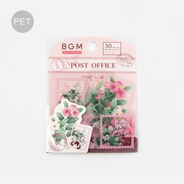 BGM 정원우체국 꽃 클리어 조각 스티커 : 핑크샐러드마켓