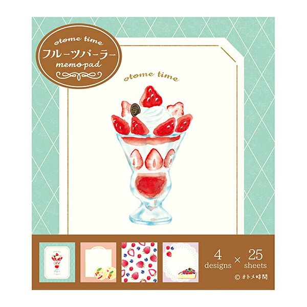 후루카와 오토메시간 4디자인 스퀘어 떡메모지 : 딸기 파르페샐러드마켓