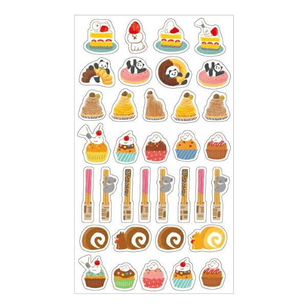 후루카와 오카시나 동물 공방 투명 스티커 : 양과자샐러드마켓