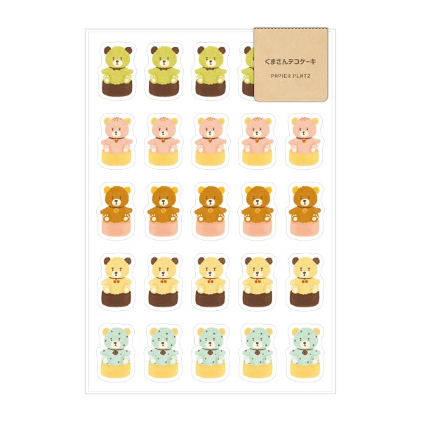 파피아프랏츠 AOYOSHI 음식×동물 스티커 : 곰돌 케이크샐러드마켓