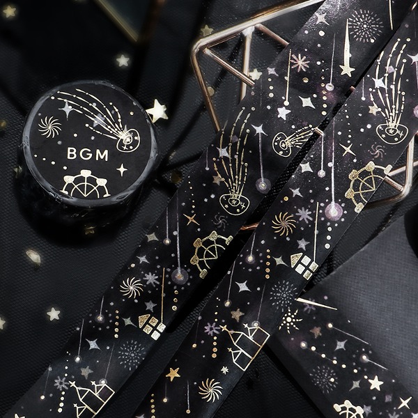 BGM 유성의 밤 금박 마스킹테이프 20mm : 우주샐러드마켓