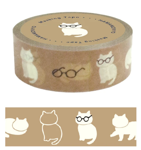 하마몬요 마스킹테이프 15mm : 안경 고양이샐러드마켓