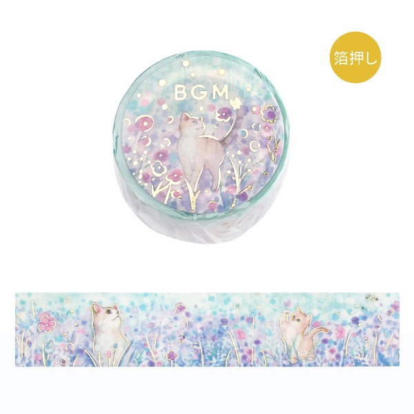 BGM 꽃과 고양이 금박 마스킹테이프 20mm : 작은 친구들샐러드마켓