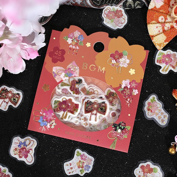 BGM 벚꽃 금박 마스킹 조각 스티커 : 사쿠라 공방 진홍샐러드마켓