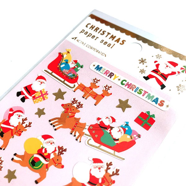 [즐거운 산타 540] 액티브 크리스마스 페이퍼 스티커샐러드마켓